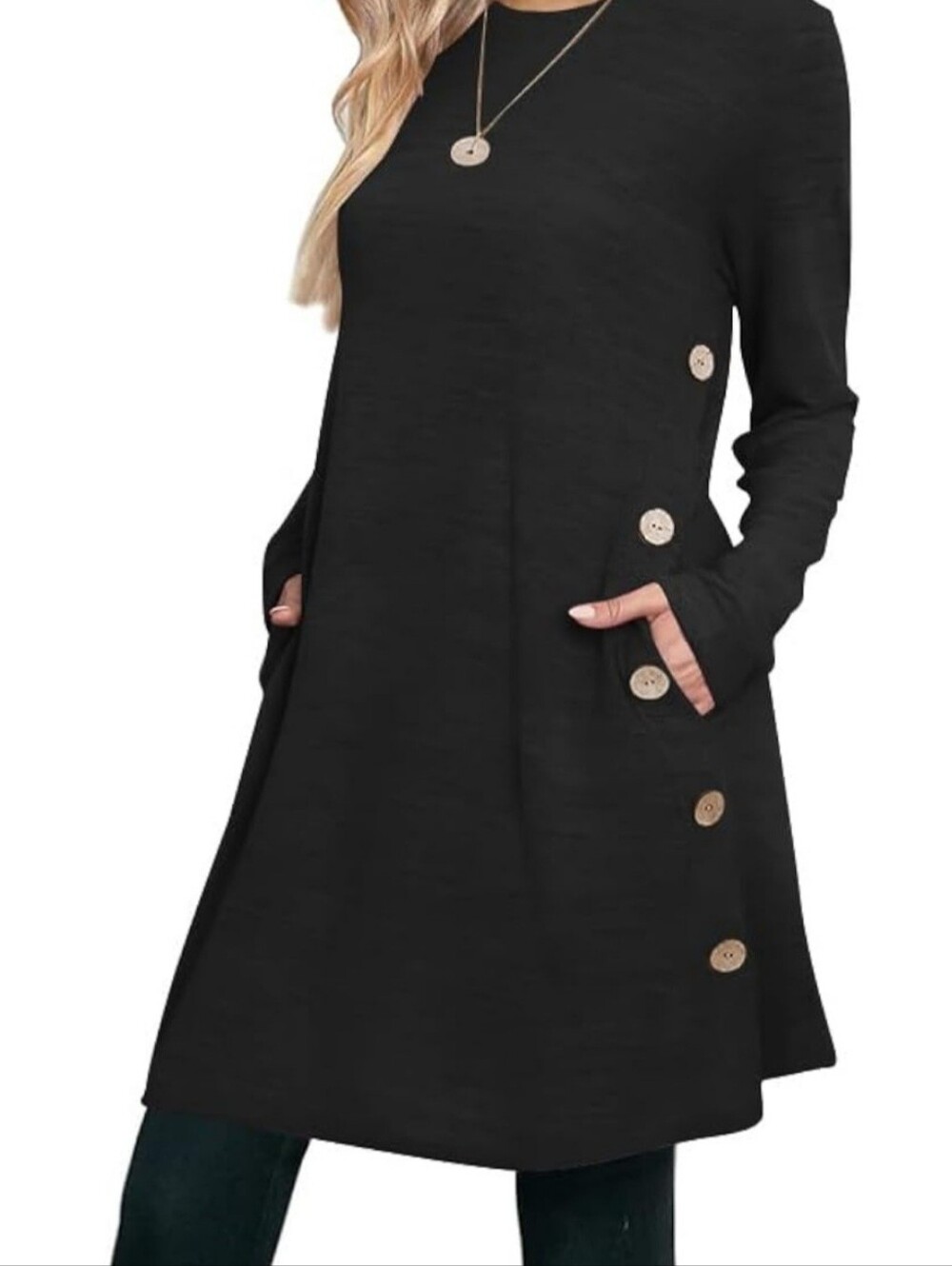 Amazon Brand Long Sleeve Tunic Top  Size 2XL Black